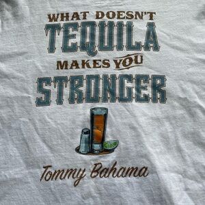 Tommy Bahama T-Shirt Men's Medium White Short Sleeve “What Doesn’t Tequila”